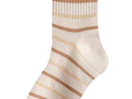 smiley face striped crew socks Fashion