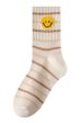 smiley face striped crew socks Fashion