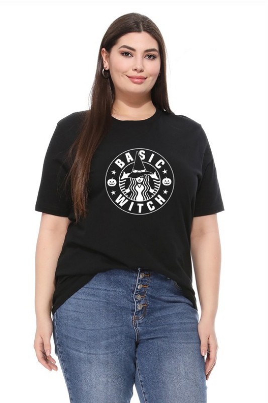 Basic Witch - Women s Plus Size Graphic Tee in Black Online now