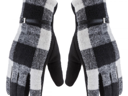 Black & White Buffalo Plaid Smart Gloves Supply