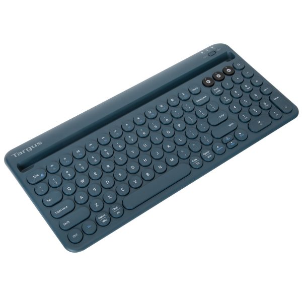 Multi-Device Bluetooth® Antimicrobial Keyboard with Tablet Phone Cradle (Blue) Sale