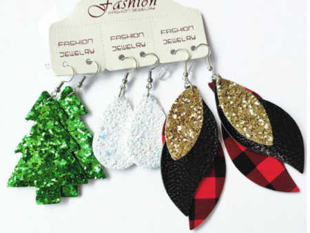 Christmas Snow Triple Earring Set Sale