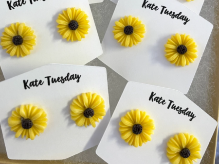 Little Sunflower Stud Earrings For Sale