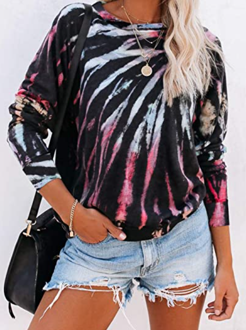 The Blair - Women s Top in Black Tie Dye Fashion