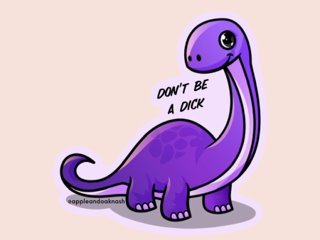 don’t be a dick dino sticker Discount