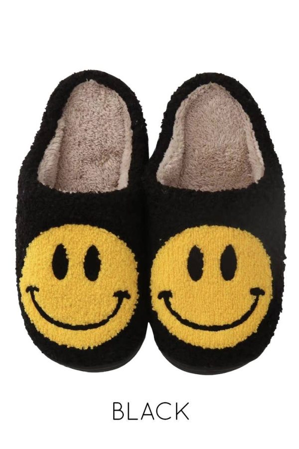 smiley face slippers {black} Hot on Sale