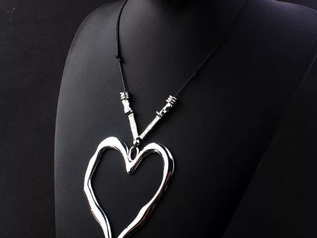 Open Heart Vintage Pendant Necklace Online now