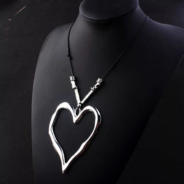 Open Heart Vintage Pendant Necklace Online now