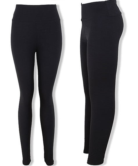 Solid Black Premium Legging with Yoga Band - Women s One Size Online