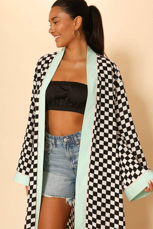 black & white checkered jacket Discount