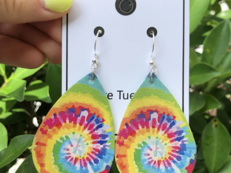 Rainbow Tie Dye Earrings Cheap