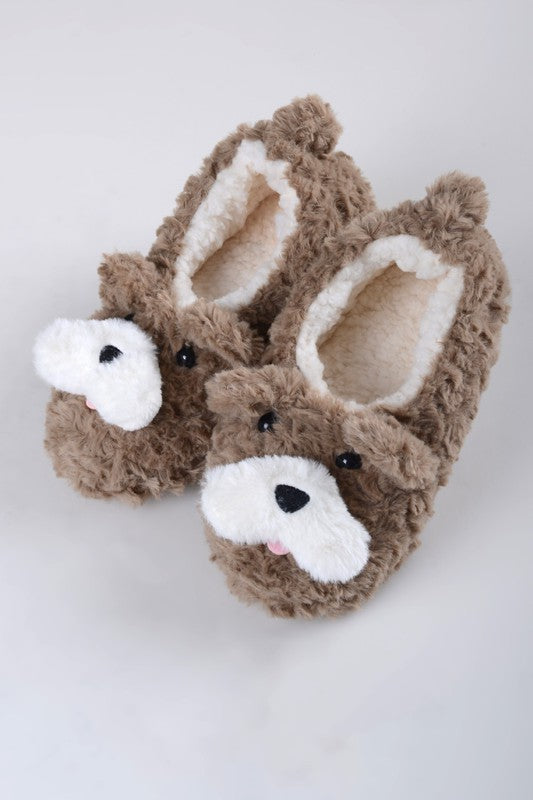 Furry Dog Faux Sherpa Slippers For Sale