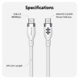 HyperJuice 60W Silicone USB-C to USB-C Cable (1.5M 5Ft) - White For Sale