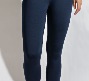 Solid Navy Premium Legging with Yoga Band - Women s One Size Online now