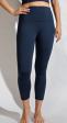 Solid Navy Premium Legging with Yoga Band - Women s One Size Online now