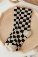 checkered crew sock {beige & black) Fashion