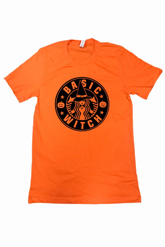 Basic Witch - Women s Plus Size Graphic Tee in Orange For Sale