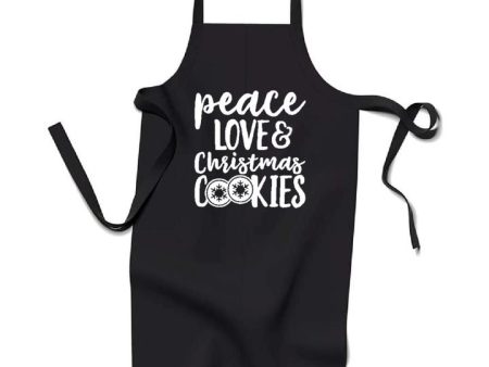 Peace Love Christmas Cookies  Apron in Black Fashion