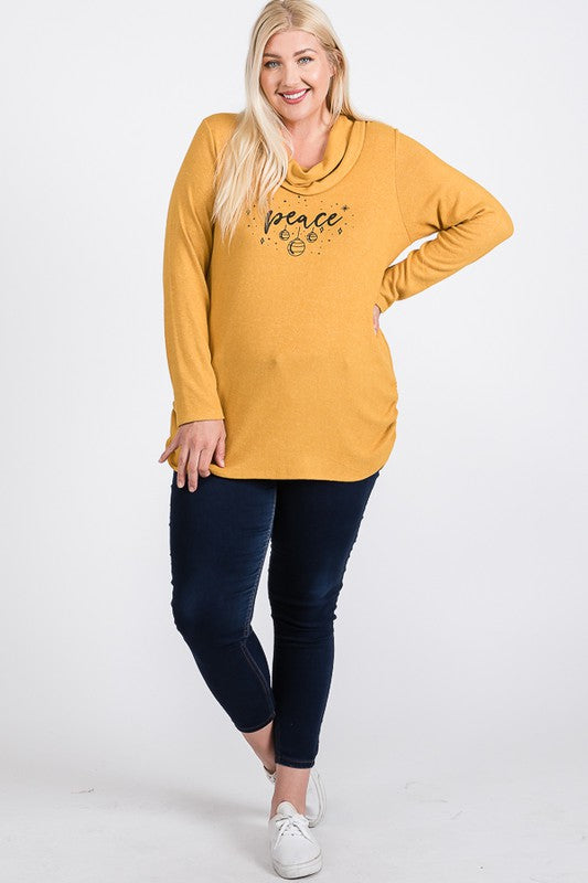 The Mary - Women s Plus Size Top in Mustard For Sale