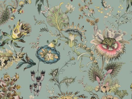 FLORA FANTASIA Wallpaper - Sky Blue on Sale