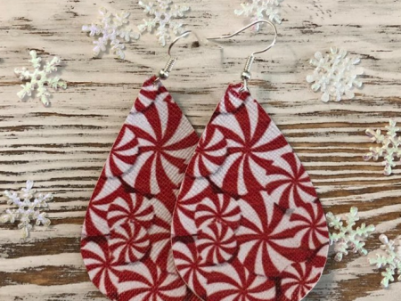 Holiday Peppermint Teardrop Earrings on Sale