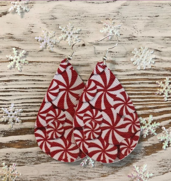 Holiday Peppermint Teardrop Earrings on Sale