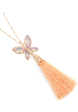 Peach Butterfly Tassel Necklace Fashion