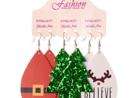 Santa Believe Triple Earring Set For Discount