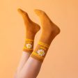 retro flower ribbed crew socks Online