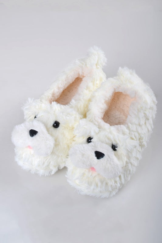 Furry Dog Faux Sherpa Slippers For Sale