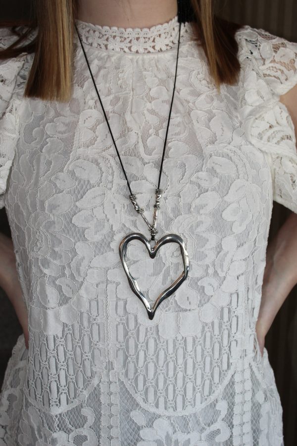 Open Heart Vintage Pendant Necklace Online now