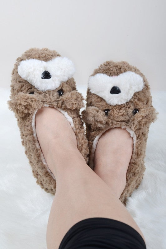 Furry Dog Faux Sherpa Slippers For Sale