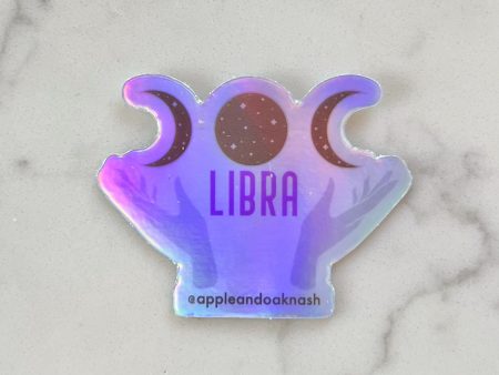 libra holographic hands sticker Online now