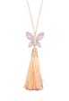 Peach Butterfly Tassel Necklace Fashion