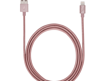 iStore Lightning Charge 4ft (1.2m) Braided Cable (Rose Gold)* For Cheap