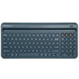 Multi-Device Bluetooth® Antimicrobial Keyboard with Tablet Phone Cradle (Blue) Sale