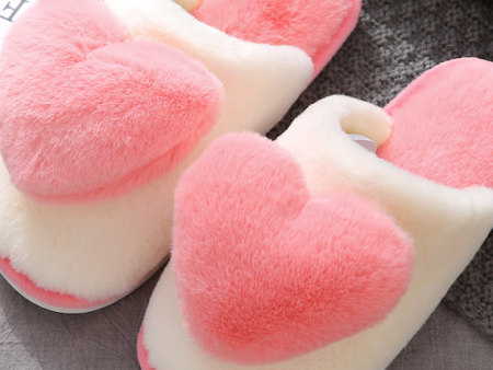 pink heart fuzzy slippers Supply