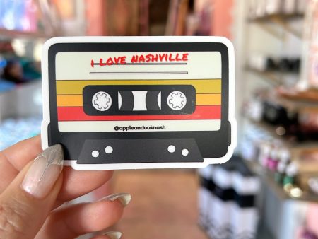 i love nashville cassette tape sticker For Sale