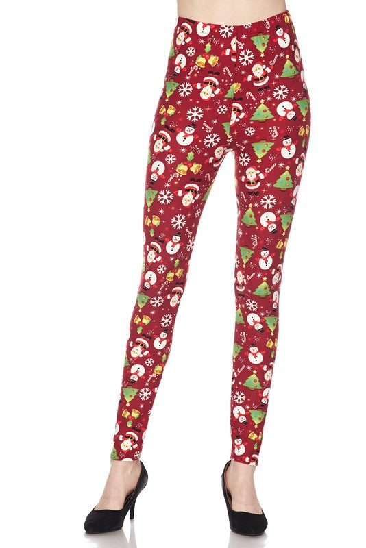 Santa & Frosty - Women s Plus Size Leggings Fashion