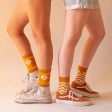 checker crew socks {retro brown & ivory} For Cheap