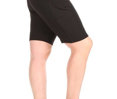 Athletic Shorts with Pockets in Black - Women s Plus Size Online Sale