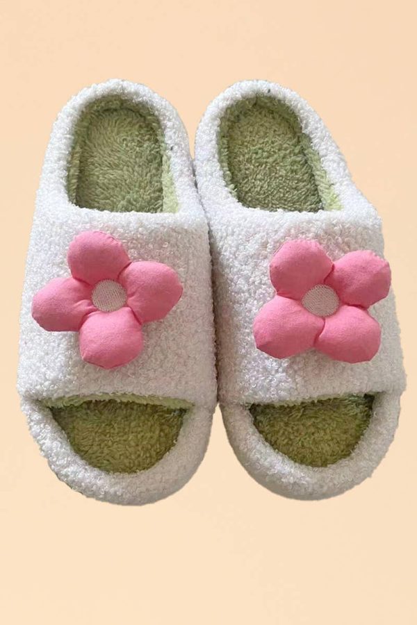 pink {3d} flower slippers Cheap