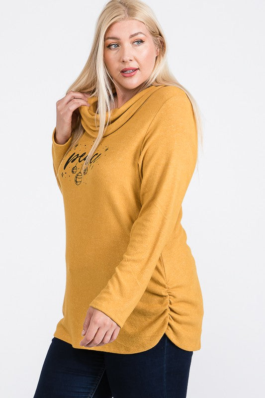 The Mary - Women s Plus Size Top in Mustard For Sale