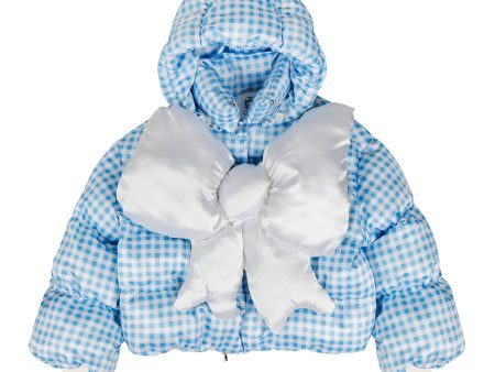 Bow Tie Puffer Coat (Gingham) Online Hot Sale