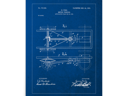 Model T Ford Blueprint Poster - 18  x 24  Online now