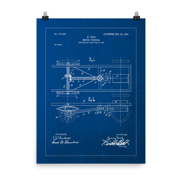 Model T Ford Blueprint Poster - 18  x 24  Online now