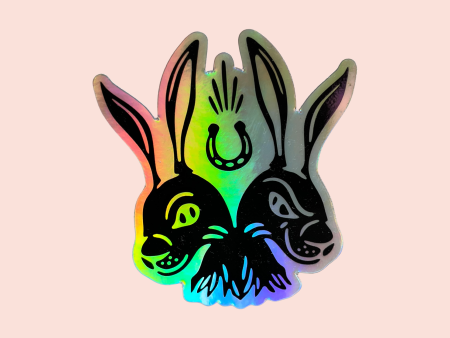 lucky rabbit logo sticker {holographic} Hot on Sale