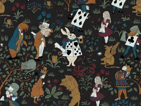 ALICE IN WONDERLAND Wallpaper Sample - Noir Online now