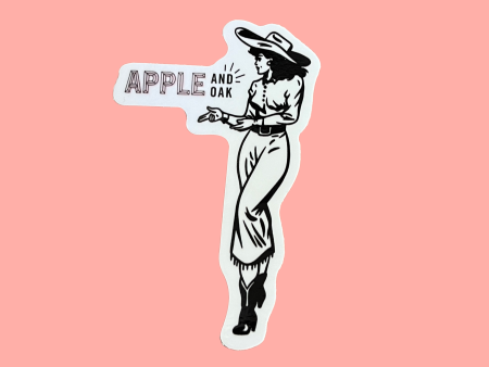 apple & oak cowgirl sticker Online