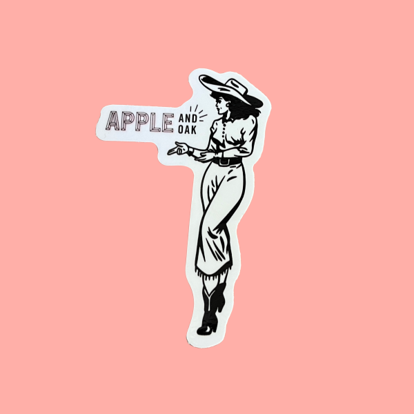 apple & oak cowgirl sticker Online